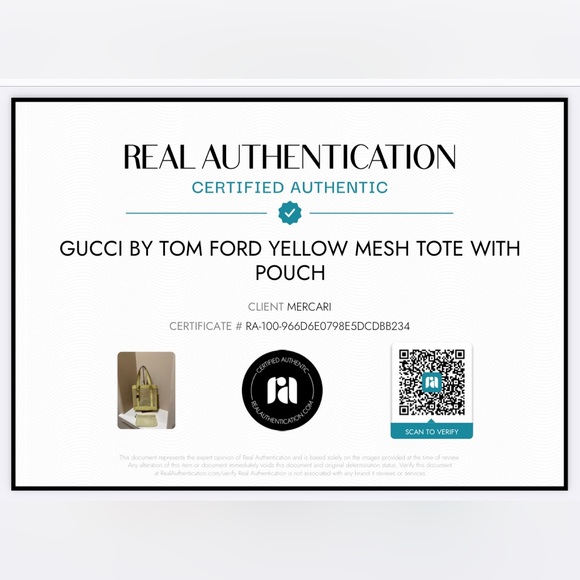 Gucci by Tom Ford Yellow Mesh Tote with Pouch - Picture 2 of 14